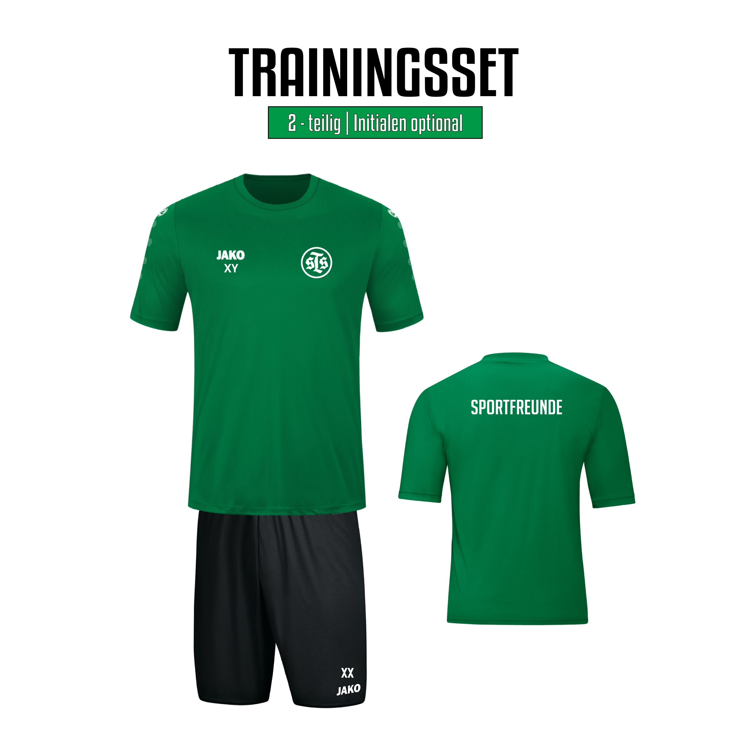 Trainings-SET Erwachsene inkl. Wappen, Vereinsname (Initialen optional)