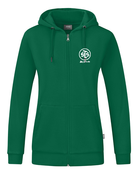 Damen Kapuzenjacke Organic inkl. Wappen u. Vereinsname (Initialen optional)